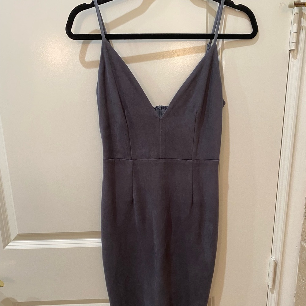 Gray Suede Bodycon Dress